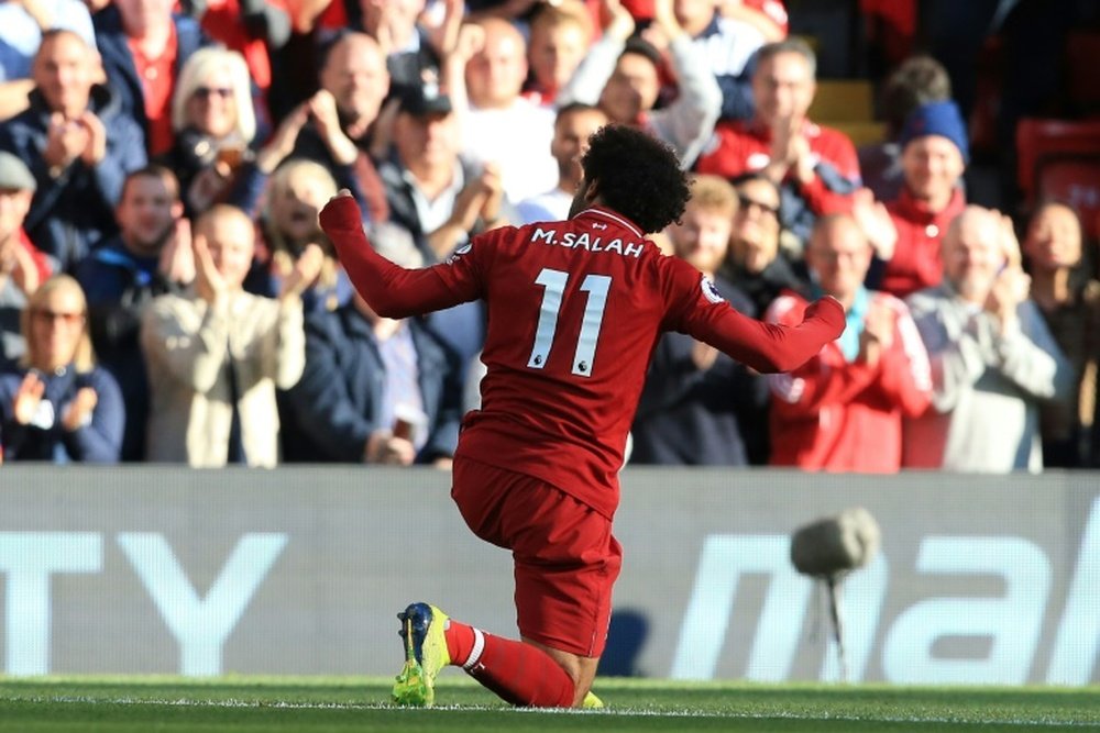 Salah afronta su segunda campaña con el Liverpool. AFP