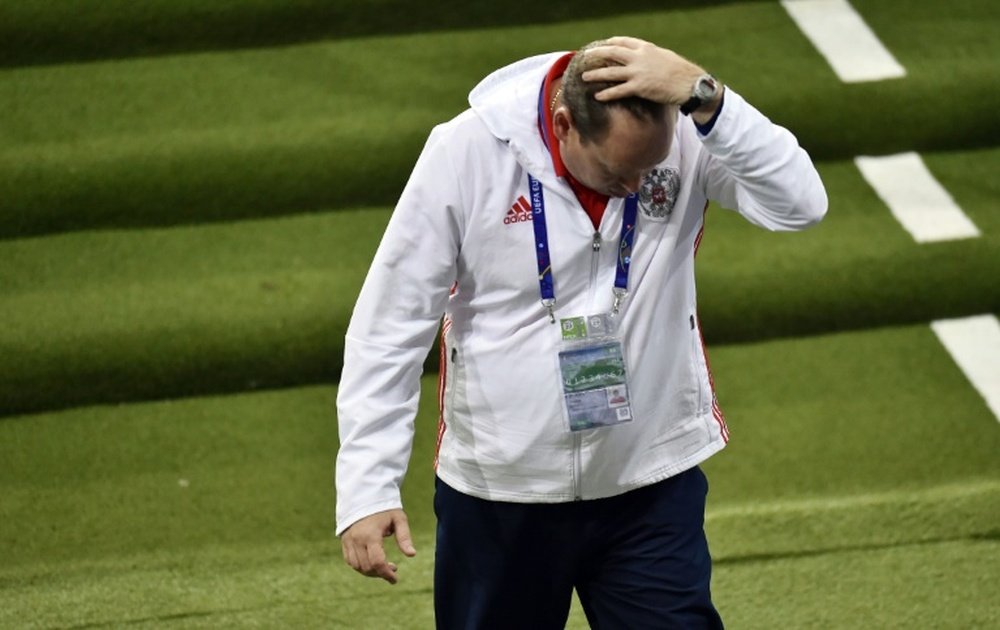 Slutski, muy decepcionado tras el fracaso en la Eurocopa. AFP
