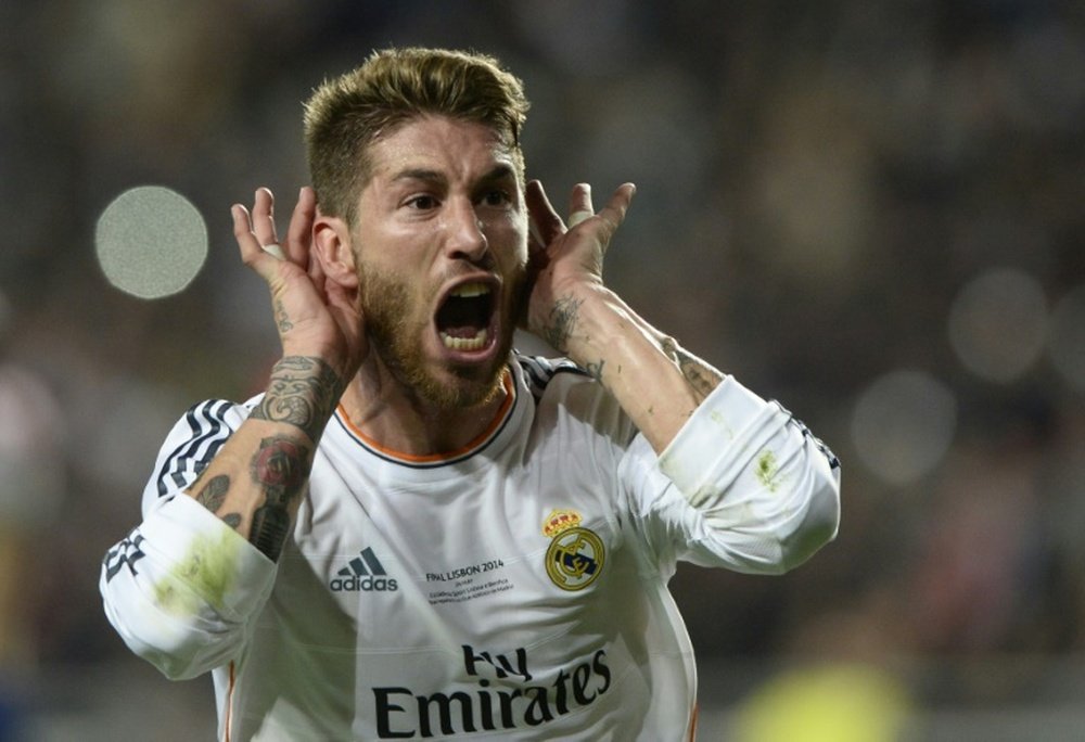 Real Madrids Sergio Ramos celebrates after scoring during the 2014 Champions League final. BeSoccer