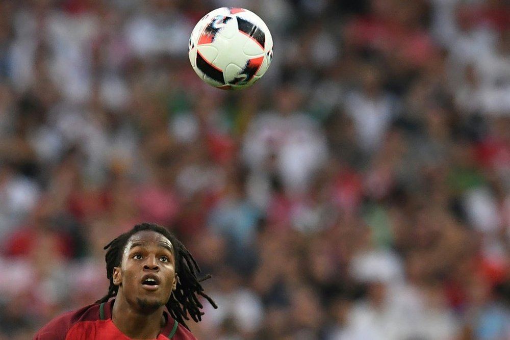 Portugals midfielder Renato Sanches eyes the ball during the Euro 2016 quarter-final between Poland and Portugal, on June 30, 2016