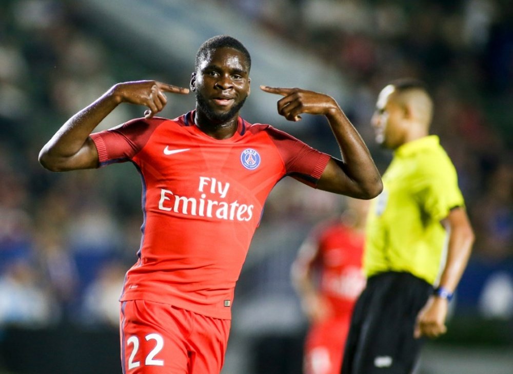 Paris Saint-Germain forward Odsonne Edouard celebrates a goal on July 30, 2016