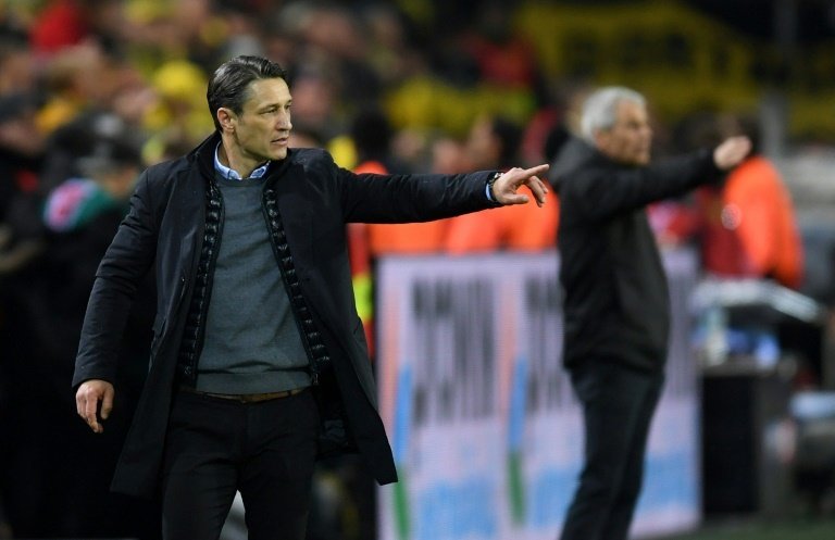 Bayern Munich coach Niko Kovac tries to inspire his faltering side against Dortmund. AFP