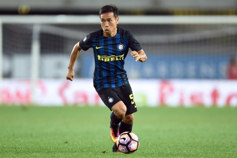 Nagatomo scored the winning penalty in the shoot-out against Pordenone. AFP