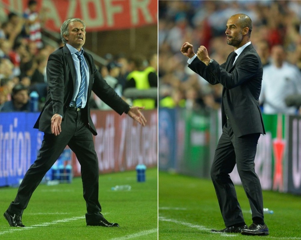 Great rivals: Jose Mourinho and Pep Guardiola. AFP