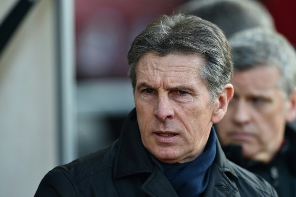 Puel will take charge of his first Leicester match against Everton. AFP