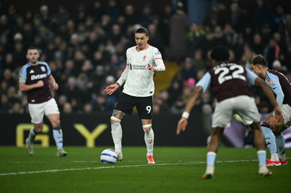 Darwin Núñez fala sobre erro incrível contra o Aston Villa. AFP