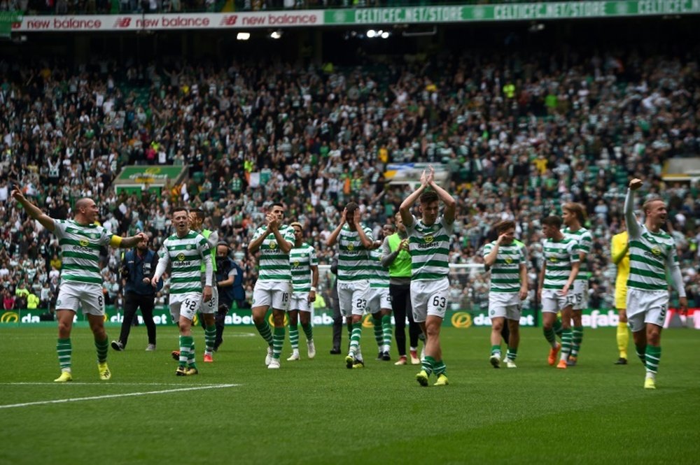 El Celtic ganó y conquistó la liga. AFP