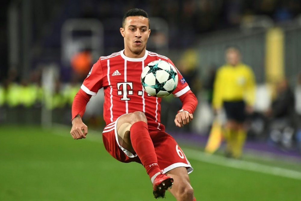 Thiago was forced off after 35 minutes against Besiktas. AFP