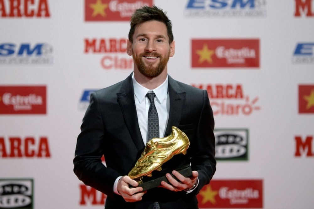 Messi was awarded the Golden Shoe after scoring 37 goals last season. AFP