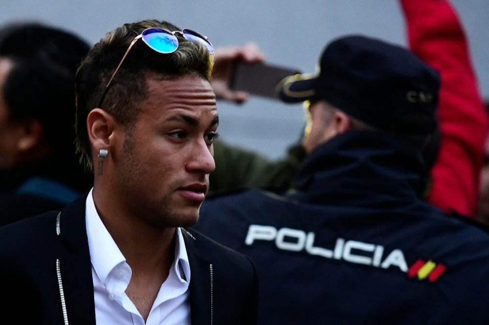 Neymar estuvo en Madrid esta semana para declarar en la Audiencia Nacional. AFP