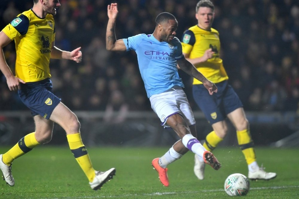 Sterling scored twice in Man City's 3-1 win over Oxford. AFP