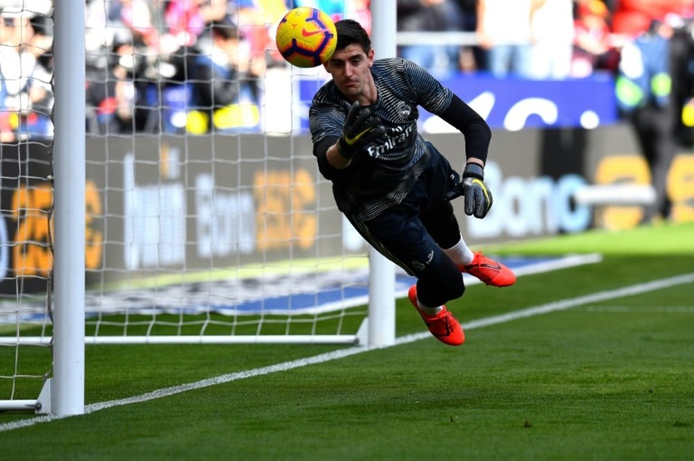 Courtois does not think Barcelona should be given the title if La Liga cannot resume. AFP
