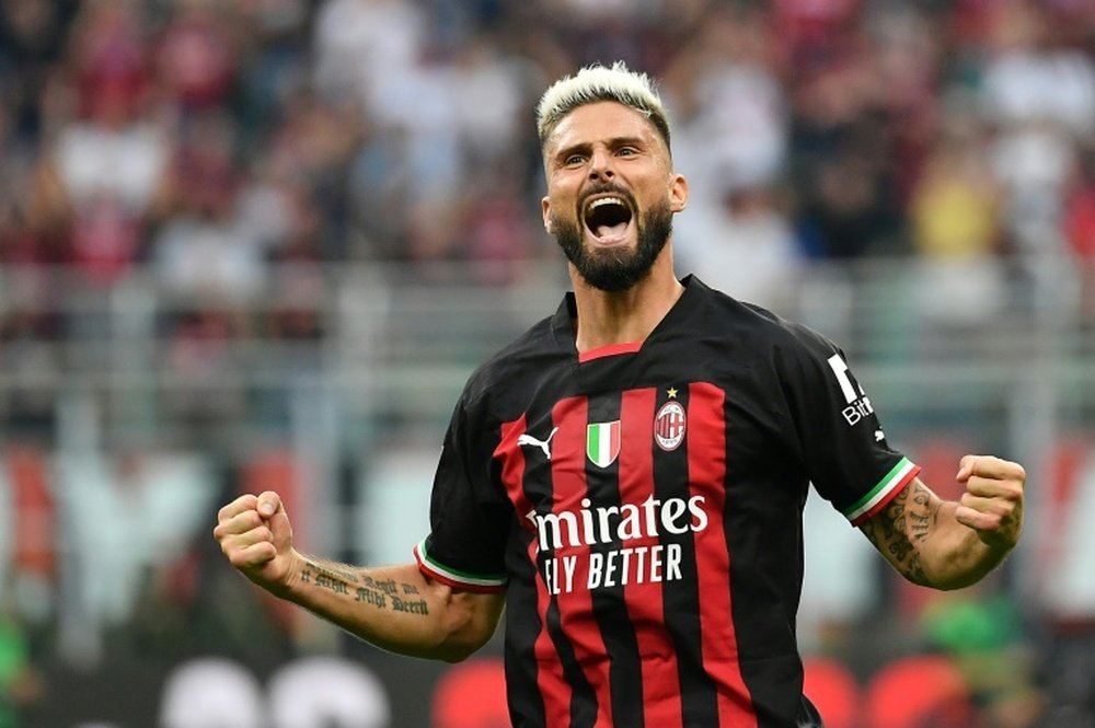 Giroud lleva cinco goles en lo que va de temporada 2022-23 con el Milan. AFP