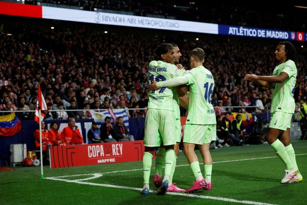 Ferran Torres scored Barca's first goal at the Metropolitano. AFP