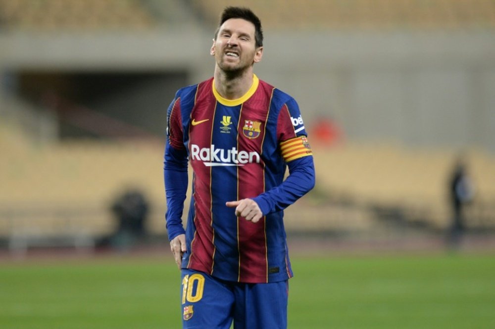 Lionel Messi was sent off in Barcelona's Spanish Super Cup loss. AFP