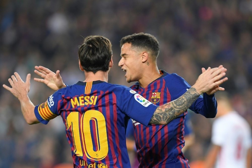 Messi e Coutinho estão entre os titulares do Barcelona para o amistoso contra o Girona. AFP