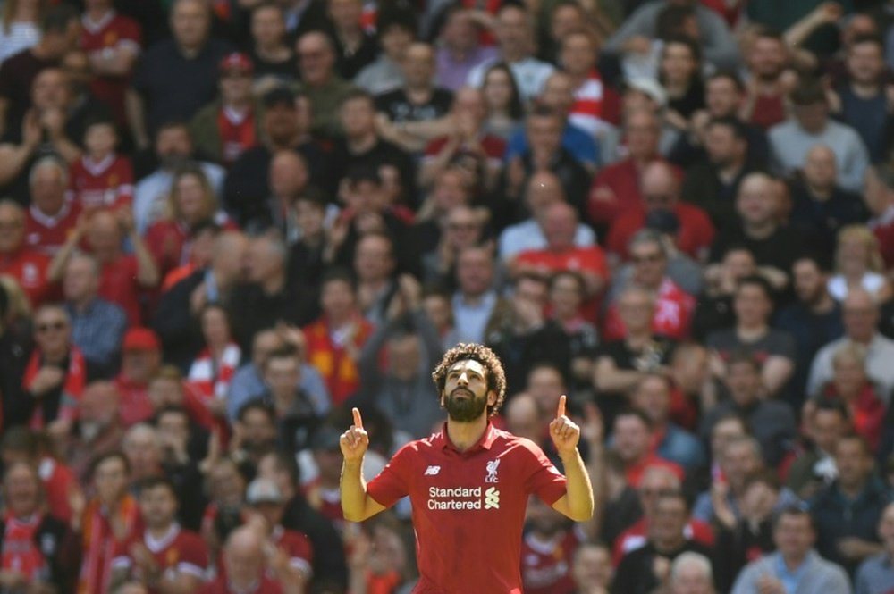 Salah broke the Premier League goal record. AFP