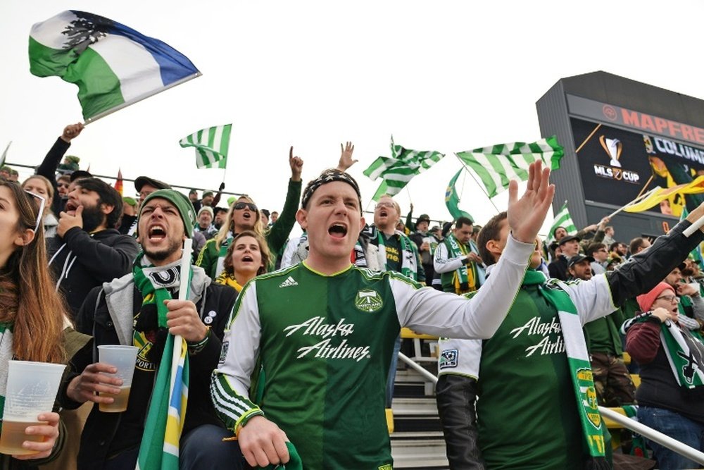 Fans of the Portland Timbers cheer before the 2015 MLS Cup between the Columbus Crew and the Portland Timbers on December 6, 2015 in Columbus, Ohio