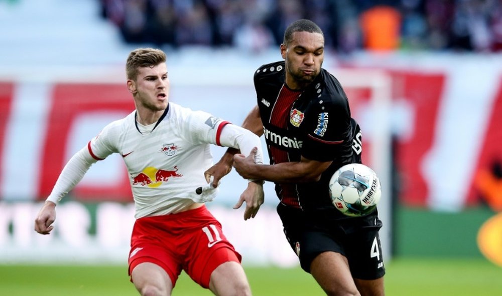 Werner (L) will face stiff competition to get into the Liverpool starting XI. AFP