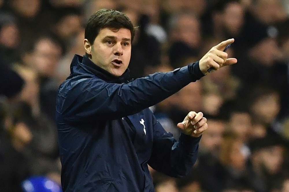 Tottenham Hotspurs head coach Mauricio Pochettino gestures on the touchline during the English FA Cup third round football match between Tottenham Hotspur and Aston Villa at White Hart Lane in London, on January 8, 2017