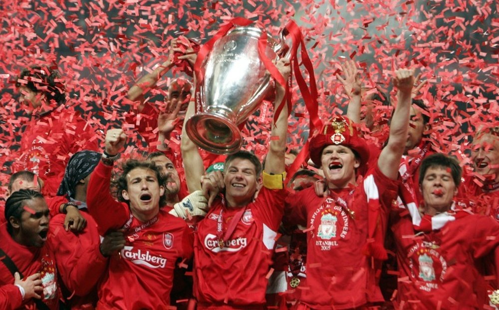 Gerrard and Alonso lifted the CL together in 2005. AFP