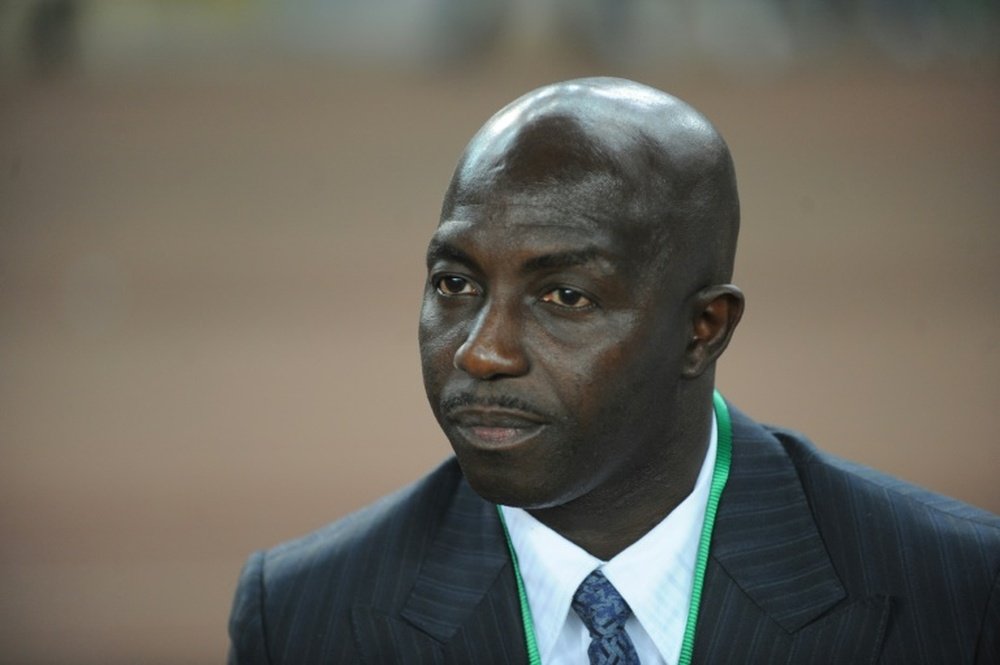Nigerias coach Samson Siasia, pictured on March 27, 2011, has threatened to quit, claiming he hasnt been paid his salary for the past five months