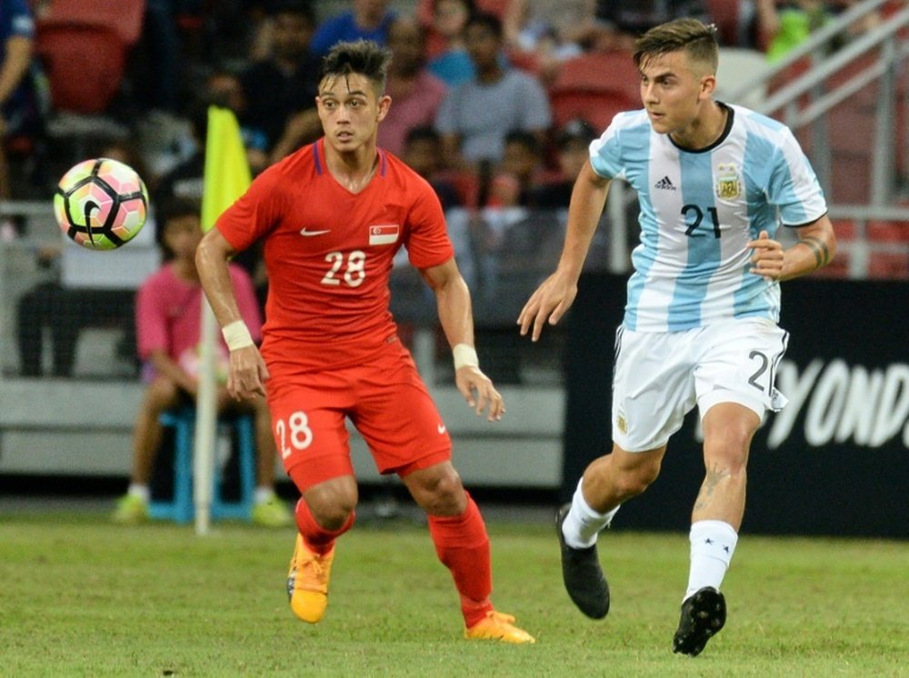 Paulo Dybala was part of the Argentina side that brushed aside minnows Singapore. AFP