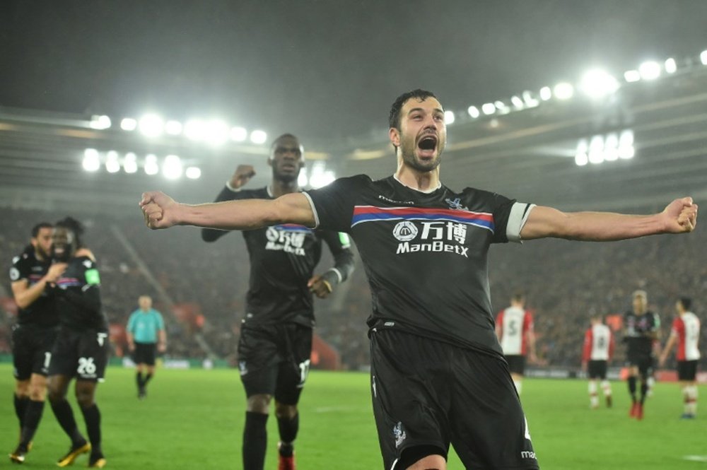 Milivojevic pictured during last season's game against Southampton. AFP