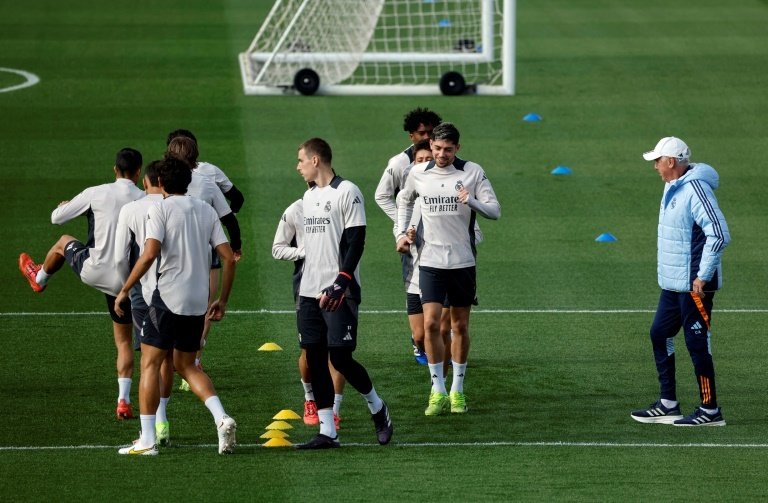 El Madrid entrenó tras la derrota europea. AFP