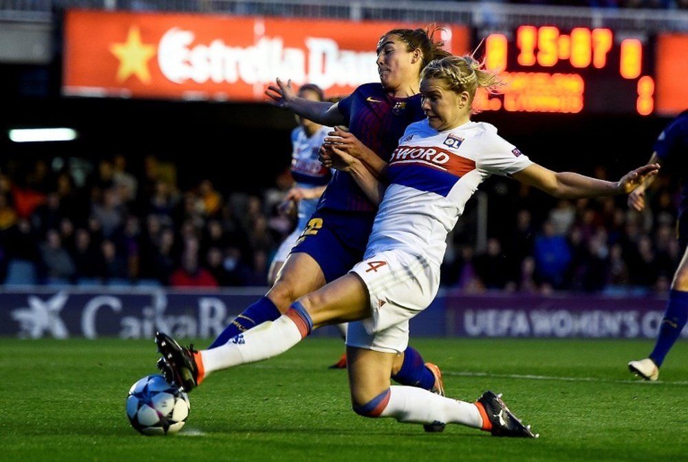 El Barça Femenino se hizo con el título de Liga. AFP