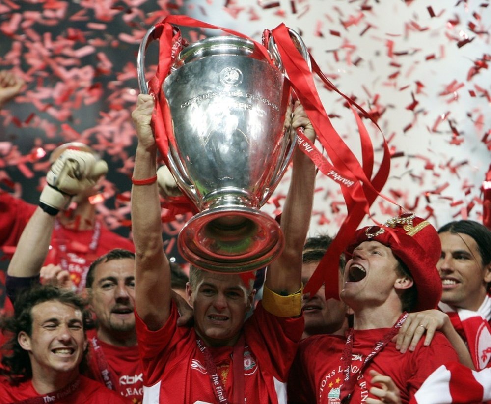 Steven Gerrard led Liverpool to an unexpected 5th European crown in 2005. AFP