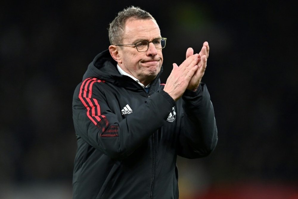 El despiste de Rangnick en el United. AFP