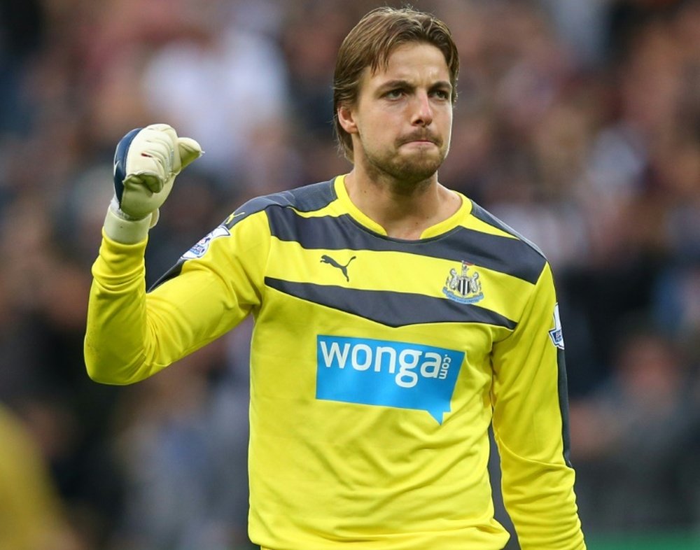 Newcastle Uniteds goalkeeper Tim Krul, pictured on September 26, 2015, ruptured his cruciate ligament in his right knee playing for the Netherlands against Kazakhstan