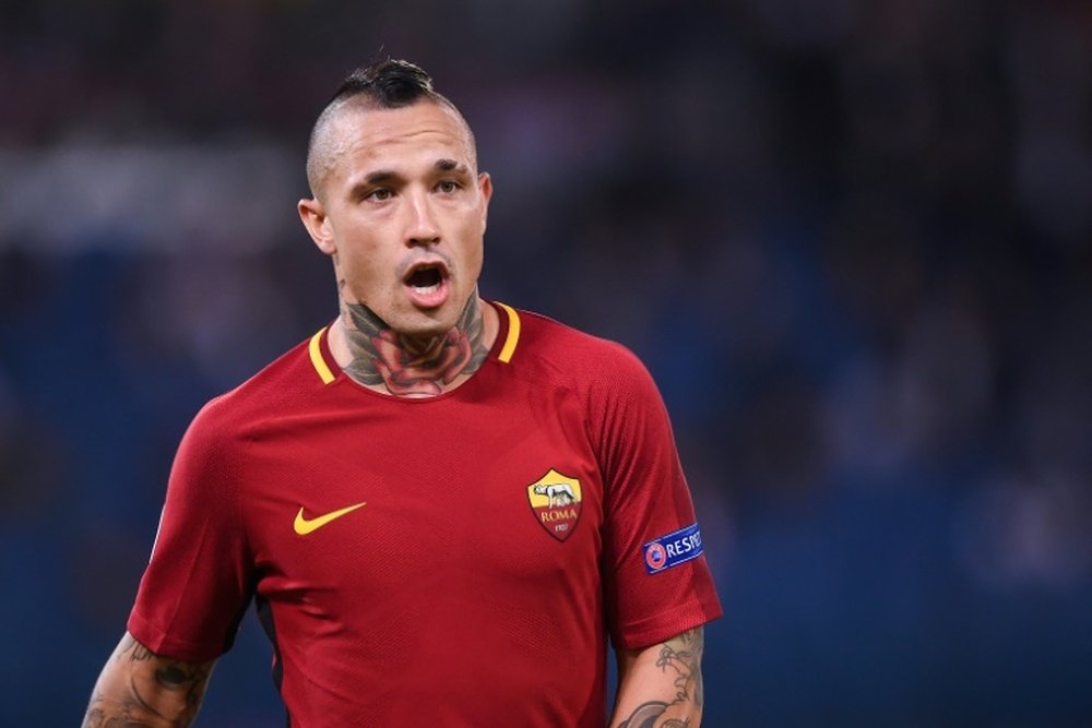 Nainggolan could be out for Roma's clash with Lazio next weekend. AFP