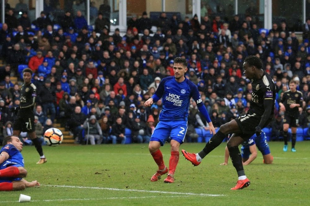 Diabate's brace helped Leicester to victory over Peterborough. AFP