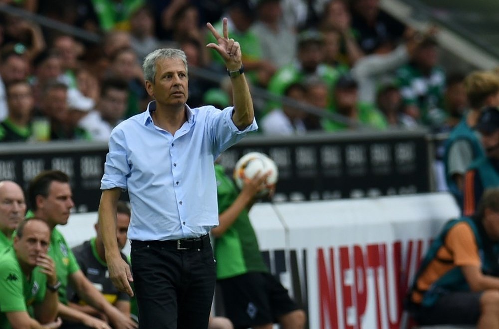 Lucien Favre, pictured on August 23, 2015, has built Borussia Moenchegladbach up with swift counter-attacking built on a rock-solid defence, which seems to have deserted them this season