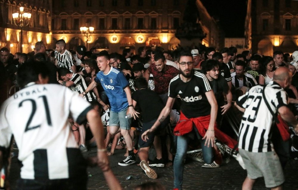 Los ultras de la Juve, en huelga por los arrestos. AFP