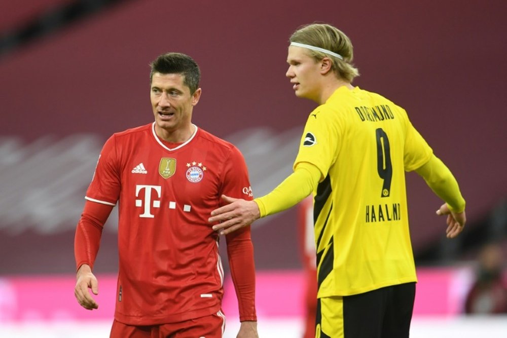 El Bayern quiere convertir a Haaland en otro Lewandowski. AFP