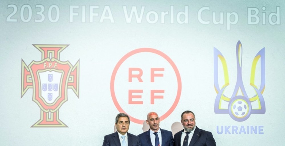 Portugal e Espanha incluem a Ucrânia na candidatura a Copa do Mundo de 2030. AFP