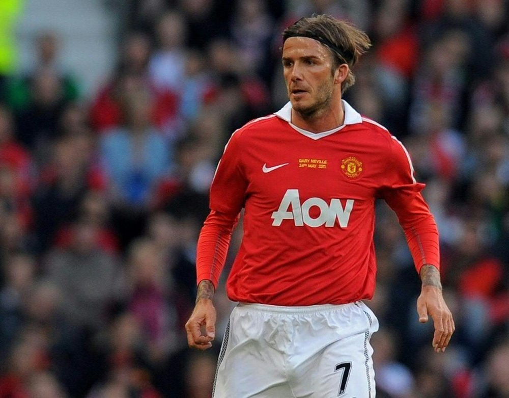 Former United star Beckham was in attendance at Old Trafford on Saturday. AFP