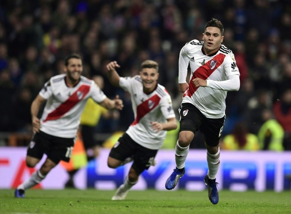 Quintero scored a brilliant goal as River Plate won their fourth Copa Libertadores crown. AFP