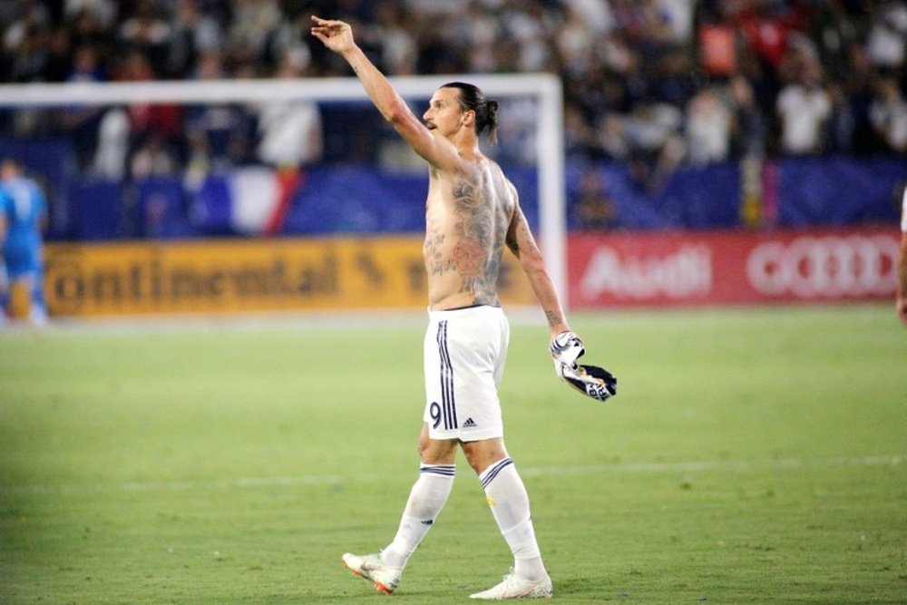 Ibrahimovic spoke of his first season in the MLS. AFP