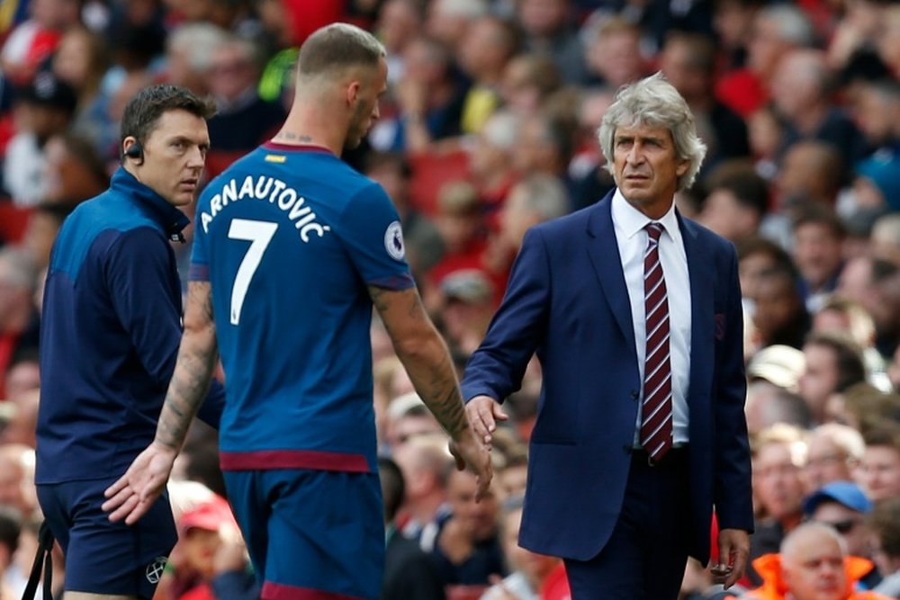 Manuel Pellegrini has had a difficult start to life at West Ham. AFP