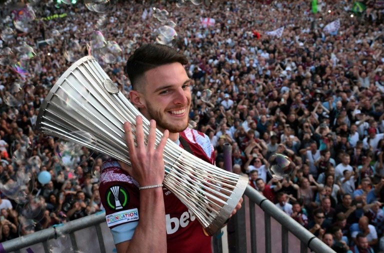 Man Utd are interested in Declan Rice. AFP