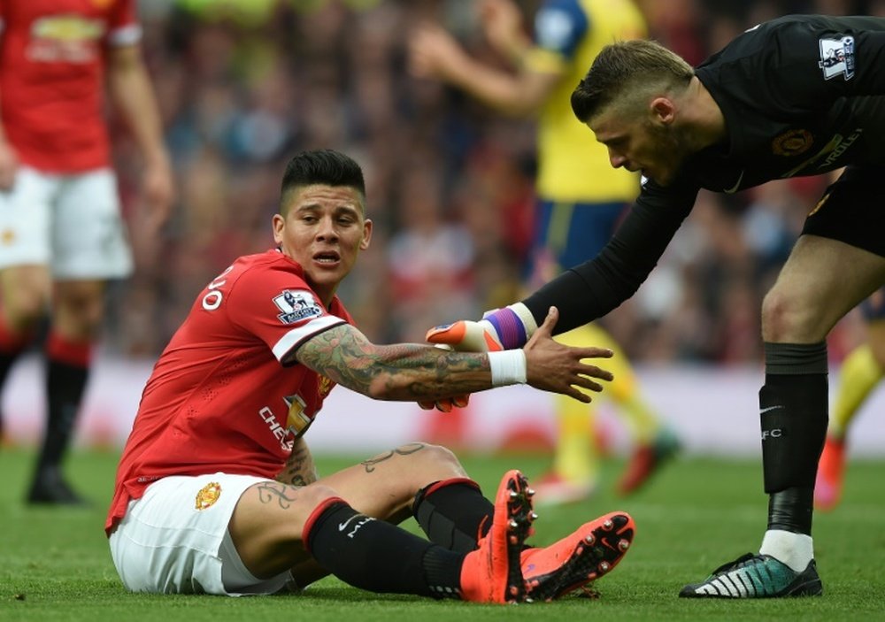 Marcos Rojo pourrait rejoindre la Mersey. AFP