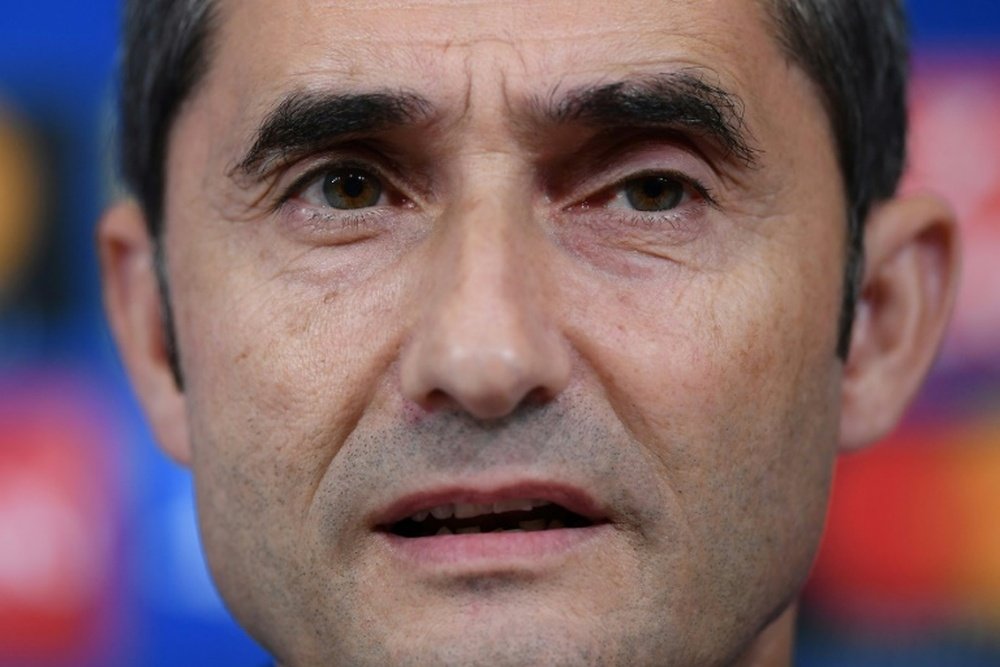 Valverde has been watching footage of Barca's 3-0 loss to Juve last season. AFP