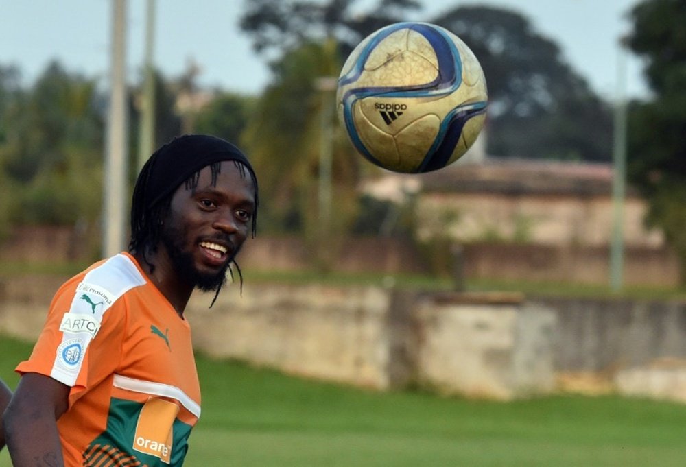Ivory Coast striker Gervinho controls the ball as he takes part in a training session. AFP