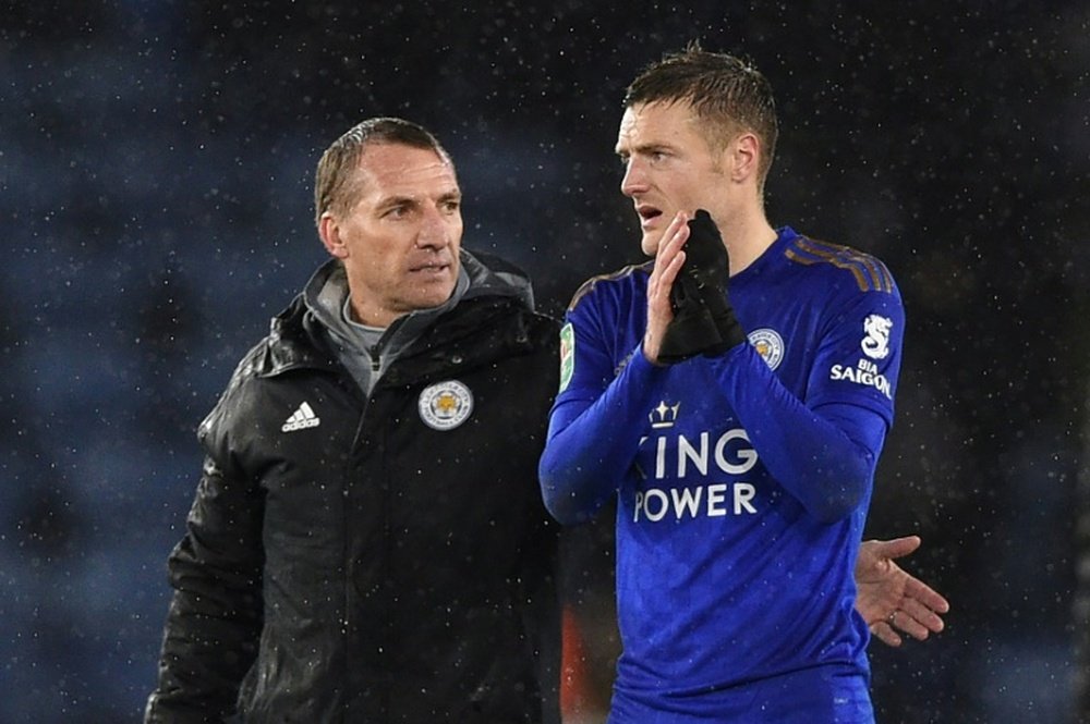 Vardy le hizo un 'hat trick' al Leicester. AFP