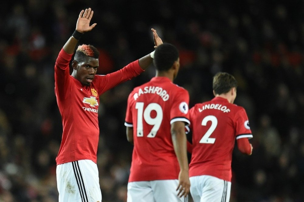 Pogba says he was happy to let Ashley Young take the free-kick against Watford. AFP