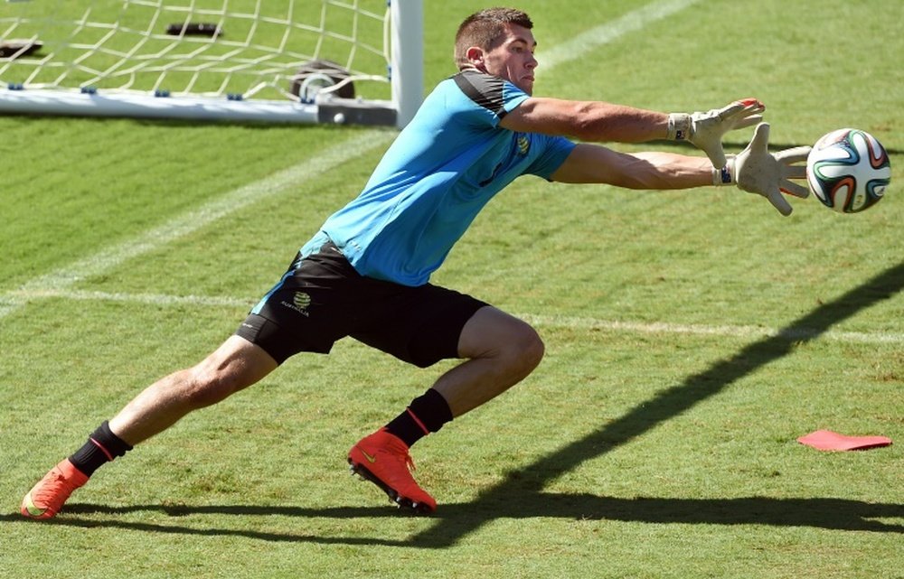 Australias goalkeeper Matthew Ryan, seen during a training session in Vitoria, Brazil, in June 2014